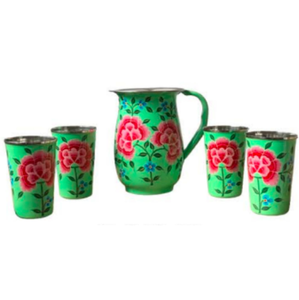 Jarra de agua segura para alimentos, utensilios de cocina vibrantes y elegantes, jarra con estampado de limón recubierta de esmalte, diseño de cítricos duradero - Product Image 3