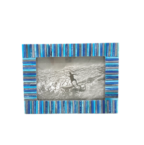 Le support arrière en MDF de cadre photo d'os bleu multicolore fait à la main avec la conception collée à la main ajoute de la personnalité à votre maison - Product Image 4