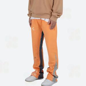 Flared straight curved striped Screen <b>Print</b> Graphic <b>Trousers</b> Track Flared Stacked Sweatpants <b>Man</b> <b>Trouser</b> Joggers Pant - Product Image 2