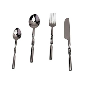 Couverts de mariage en acier inoxydable de qualité supérieure, plaqués or avec poignée design, ensemble cuillère et fourchette sûr et sain - Product Image 6