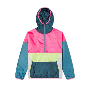 Chaqueta cortavientos de utilidad para hombre con revestimiento personalizado cuello levantado con capucha color bloqueado bolsillos con cremallera fabricante de ropa al aire libre - Product Image 1