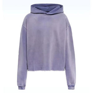 Streetwear personnalisé 400 Gsm sweat à capuche en éponge française en coton lourd Vintage en détresse broderie acide lavage sweat à capuche zippé - Product Image 5