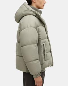 Veste d'hiver épaisse et chaude à capuche de couleur unie pour homme, vente en gros, veste matelassée personnalisée avec logo par Antique Fashion - Product Image 2