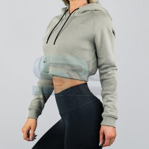 Premium Quality Women's Hoodies <b>Y2K</b> Cotton Crop Top Hoodie Hip Hop <b>Streetwear</b> Casual Wear OEM Design Wholesale - Product Image 5
