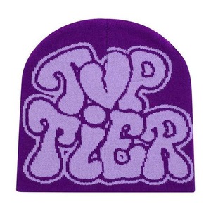 Venta al por mayor Y2K Carta Impreso Punto Jacquard Beanie Diseño Gráfico - Product Image 4