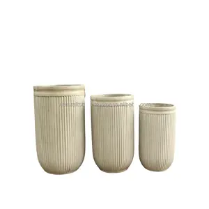 Vaso de concreto para plantas, vaso de flores grande com efeito de concreto decorativo para jardim doméstico, feito no Vietnã, de alta qualidade