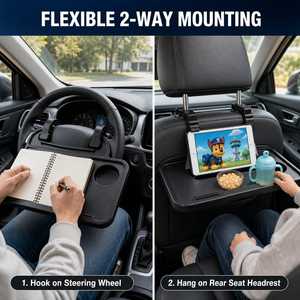 Carfu Tavolino Multifunzionale Portatile per Auto, Accessorio Interno Pieghevole, Tavolino per Volante - Product Image 2