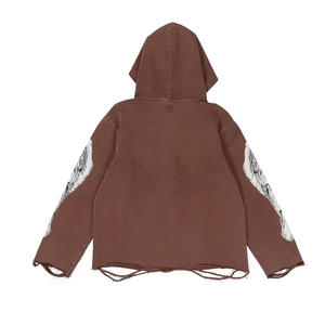 เสื้อฮู้ดซักกรดสำหรับผู้ชายเสื้อครอปฮู้ดของ100% ซักด้วยโลโก้ที่กำหนดเอง - Product Image 2