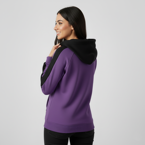 เสื้อฮู้ดแขนแร็กแลนแบบปรับแต่งได้สำหรับผู้หญิง เสื้อสเวตเชิ้ตผ้าฝ้ายหนานุ่ม ราคาขายส่งจากโรงงานโดยตรง - Product Image 2