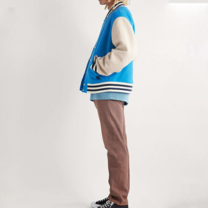 Oem Custom Satin Varsity Baseball Letterman <b>Jackets</b> Customized Varsity <b>Jacket</b> Chenille <b>Mens</b> Varsity <b>Jacket</b> with Leather Sleeves - Product Image 2