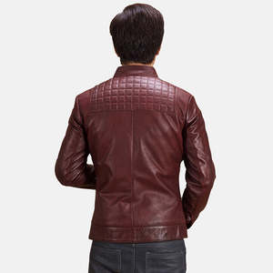 Chaqueta de Motociclista Vintage Burgunn Dee, Color Granate, Reversible, de Piel de Oveja y PU, Impermeable, con Cierre de Cremallera, con Capucha, Tallas XS-XL, para Otoño - Product Image 4