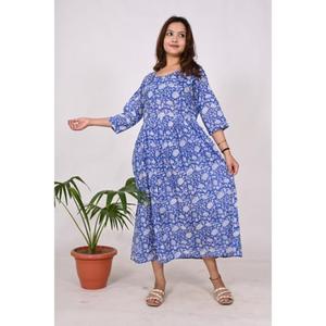 Femmes Boho Style doux coton indien été plage tunique main bloc imprimé ethnique fête porter pour printemps automne hiver naturel - Product Image 3