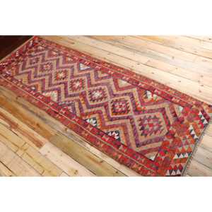 3.2x9.4 ft Turkish Vintage Rug, <b>Runner</b> Rug, Kilim <b>Red</b> Wool Rug - Product Image 4