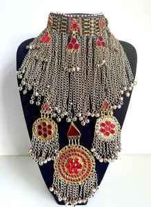 Hermosos conjuntos de joyas de acero inoxidable Vintage Afghani hechos a mano personalizados para mujer, fiesta chapada en plata antigua de alta calidad - Product Image 3
