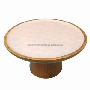 Luxury Ins Style <b>White</b> Enamel Wooden <b>Cake</b> <b>Stand</b> with Black Marble Top Decorative Cupcake Display for Weddings and Parties - Product Image 6