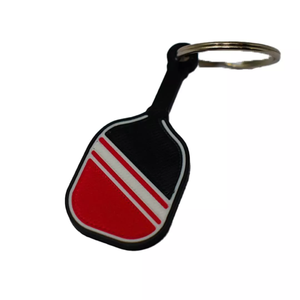 Llaveros de silicona personalizados de alta calidad, Material de goma con logotipo en relieve, llavero de raqueta de bola de pepinillo alto OEM - Product Image 1