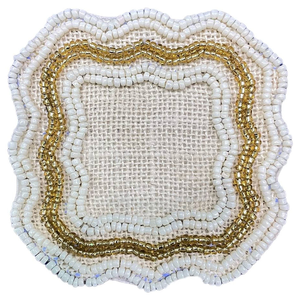 แผ่นรองแก้วลูกปัด ดีไซน์รูปทรงแปลกตา สีทองขาว ปิดคลุมเครื่องดื่ม แผ่นรองแก้วลูกปัด ของใช้สำหรับงานวันขอบคุณพระเจ้า - Product Image 4