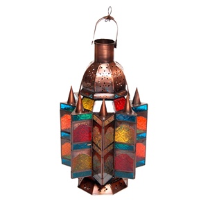 โลหะโมร็อกโกแขวนโคมไฟทองเหลืองโบราณ - Product Image 6