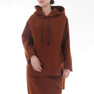 Sudadera con capucha Abaya de bloque de color de dos tonos para mujer con una elegante sudadera islámica de longitud completa con un ajuste holgado cómodo - Product Image 5