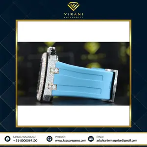 Montre automatique en acier inoxydable de haute qualité, sertie de diamants et de moissanite de clarté VVS, nouvelle collection, vente en gros directe usine - Product Image 4