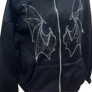 2025 sudaderas con capucha de algodón 100% con estilo para hombres con diamantes de imitación Casual moda de invierno venta en línea - Product Image 3