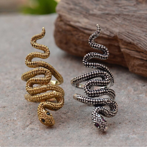 Anillo abierto de joyería ajustable de serpiente de Latón chapado en oro de 18 quilates resistente al agua sin deslustre para hombres y mujeres accesorios de moda - Product Image 2