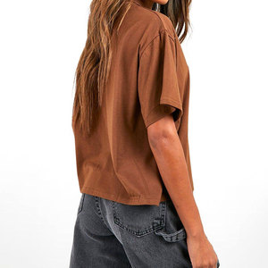 Offre Spéciale T-shirt surdimensionné en coton épais 100% pour femmes T-shirt respirant à manches courtes pour femmes - Product Image 2