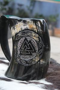 Le Chope Corne de Berserker Warhorn Produit d'artisanat naturel fabriqué à la main - Product Image 3