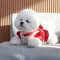 Veste d'hiver de luxe pour chien avec fausse fourrure et doublure en PU, collier pour chat, vêtements d'extérieur pour chien, accessoires de mariage