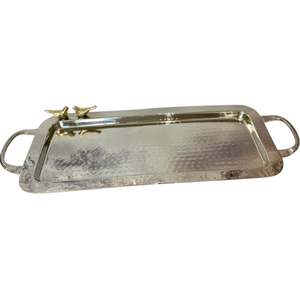 Vaisselle créative en forme de feuille de qualité plateaux en métal argenté pour la restauration pour servir des collations chaudes plateau Offre Spéciale - Product Image 5