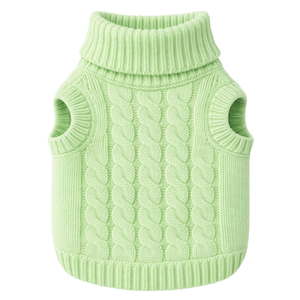 Cable Knit <b>Dog</b> Sweater Mint Green Warm Winter Pet Pullover Soft Knitted <b>Dog</b> Clothing Cozy Cold Weather Wear - Product Image 4