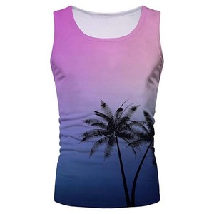 Ropa de hombre camisetas sin mangas precio barato ropa de verano sin mangas de alta calidad sublimación impresa transpirable High Street Tank Top hombres - Product Image 2