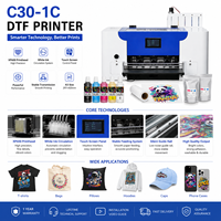 Impresora DTF Comercial de Transferencia de Calor XP600 con un Solo Cabezal de Impresión, Pantalla Táctil y Circulación de Tinta Blanca para Impresión de Prendas