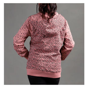 Venta al por mayor mejor diseño de diamantes de imitación señoras Sudadera con capucha de algodón con logotipo personalizado cremallera transpirable ropa de calle colección de invierno - Product Image 2