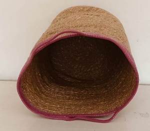 Handmade round <b>rattan</b> wicker waste bin in sea grass for home clothing <b>storages</b> organizer for hotel - Product Image 4