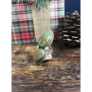 Bague en argent sterling avec turquoise Royston, taille 9.25 – Bijou statement serti clos pour un usage quotidien - Product Image 3
