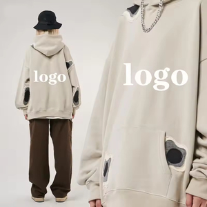 Barato al por mayor 350gsm 100% sudaderas con capucha de algodón personalizado serigrafía de gran tamaño gota hombro peso pesado sudaderas con capucha de lana - Product Image 3