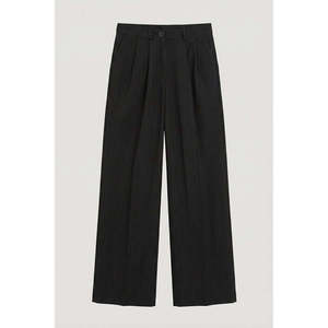 Pantalon ample à coupe droite - Noir - Product Image 1