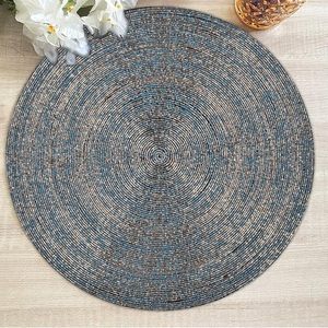 Napperon en perles de verre brodées Aqua Gold fait à la main Royal-Look Restaurant Table tapis décoratifs tampons pour cadeaux - Product Image 1