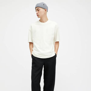 T-shirt blanc personnalisé en pur coton lourd pour hommes unisexe impression personnalisée broderie hommes t-shirts unis - Product Image 3