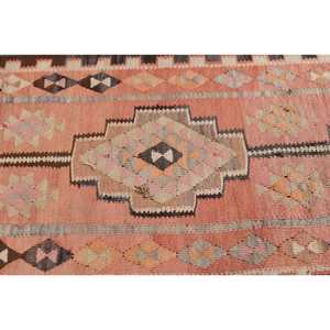 Tapis de couloir KayraHome vintage turc orange en laine persane patchwork, avec support en latex écologique, poils moyens, 2,8x9,2 pieds - Product Image 5