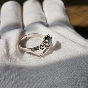 Larimar Silver Snake Anillo ajustable Joyería de plata ligera Bodas Fiestas Experto Ajuste Tecnología Venta al por mayor disponible - Product Image 3