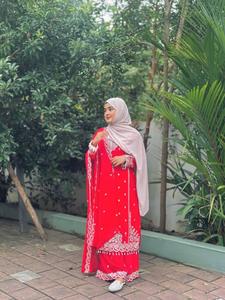 Conjunto Sharara Indio Pakistaní Hermoso y Elegante de Georgette para Fiestas, Bodas, Uso Tradicional y Casual - Product Image 4