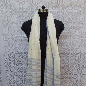 Bufanda Jamdani de algodón tejida a mano de lujo, envoltura de cuello de verano, Dupatta para mujer, ropa de calle informal y bufandas de playa - Product Image 3