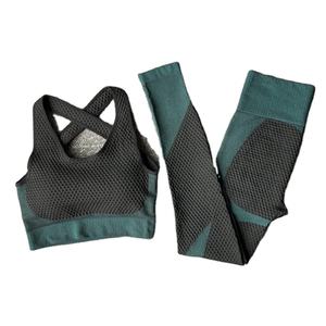 ชุดโยคะสตรีแบบไร้ตะเข็บเอวสูงชุดออกกำลังกายกางเกงขาสั้นครอปท็อป2/3ชิ้นกางเกงออกกำลังกายสปอร์ตบราสำหรับวิ่ง - Product Image 4