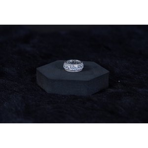 Anillos de Eternidad de Plata de Ley 925 Silverings, Anillos de Compromiso con Corte Ovalado, Piedra Natural, Diamante, Baño de Rodio, Incrustaciones Finas - Product Image 2