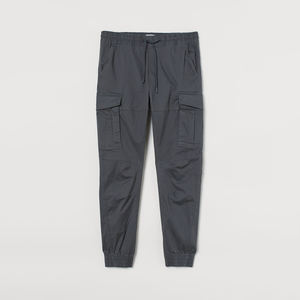 Jogging pour homme en velours côtelé uni à cordon de serrage, coupe classique, poches cargo, jogging lourd en coton, écologique, unisexe, évasé - Product Image 1