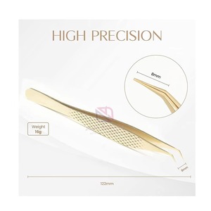 Stainless Steel Eyelash Tweezers OEM Premium Beauty <b>Tool</b> Precision Tip Reusable Custom Sizes Professional New Design High Qualit - Product Image 3