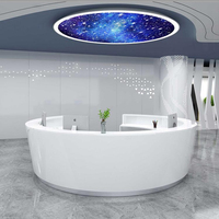Bureau de réception circulaire moderne, mobilier commercial, écologique, résistant aux taches, pour salle de sport, salon, centre commercial