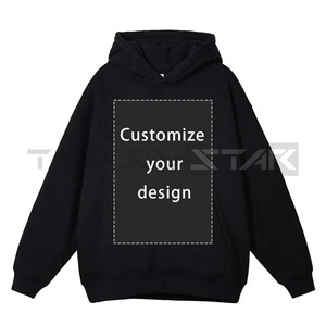 Sweat à capuche Harajuku personnalisé pour hommes pull Hip Hop surdimensionné HD DTG impression Vintage sweats à capuche lavés 100% coton automne - Product Image 2